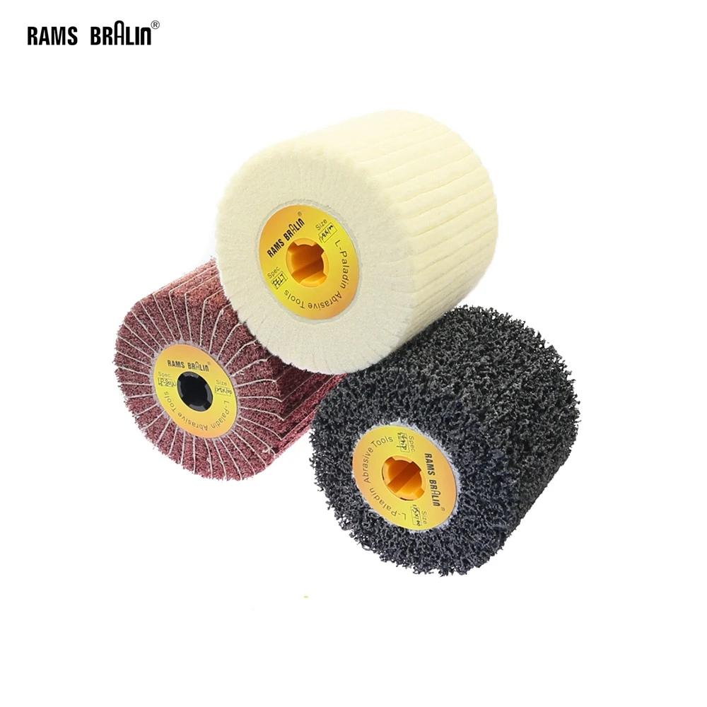 1 Stück 120 * 100 * 19 mm Vlies-Satin-Mopprad Polier-Streifenrad für Edelstahl