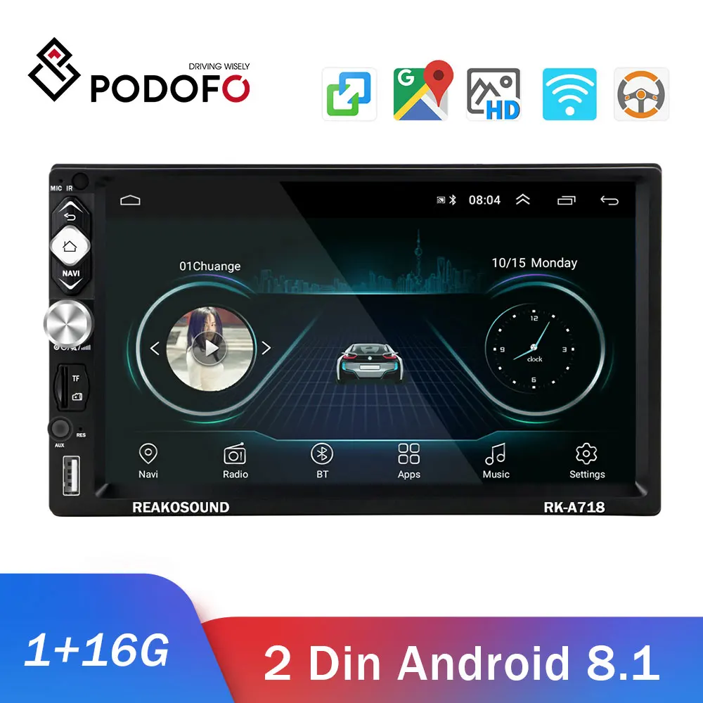

Podofo 2din Android Car Radio GPS WiFi USB FM Car Multimedia Player 2din Autoradio For Volkswagen Nissan toyota Golf Car Stereo