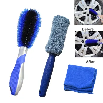 

Car Truck Motorcycle Bike Wheel Tire Clean Rim Scrub Washing Tool Optimal Wheel Effective Cleaning Washing Brush With Cloth