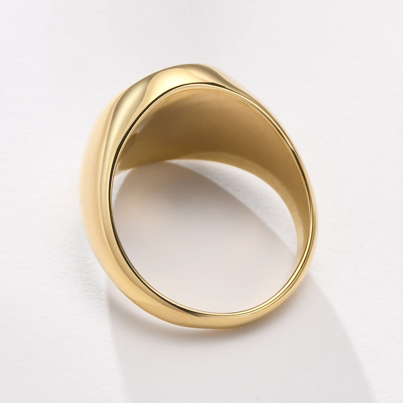 Signet Ring Signet Ring In Stainless Steel Gold Plating For Men Jewelry Fashion Round Rings Gift To Teens