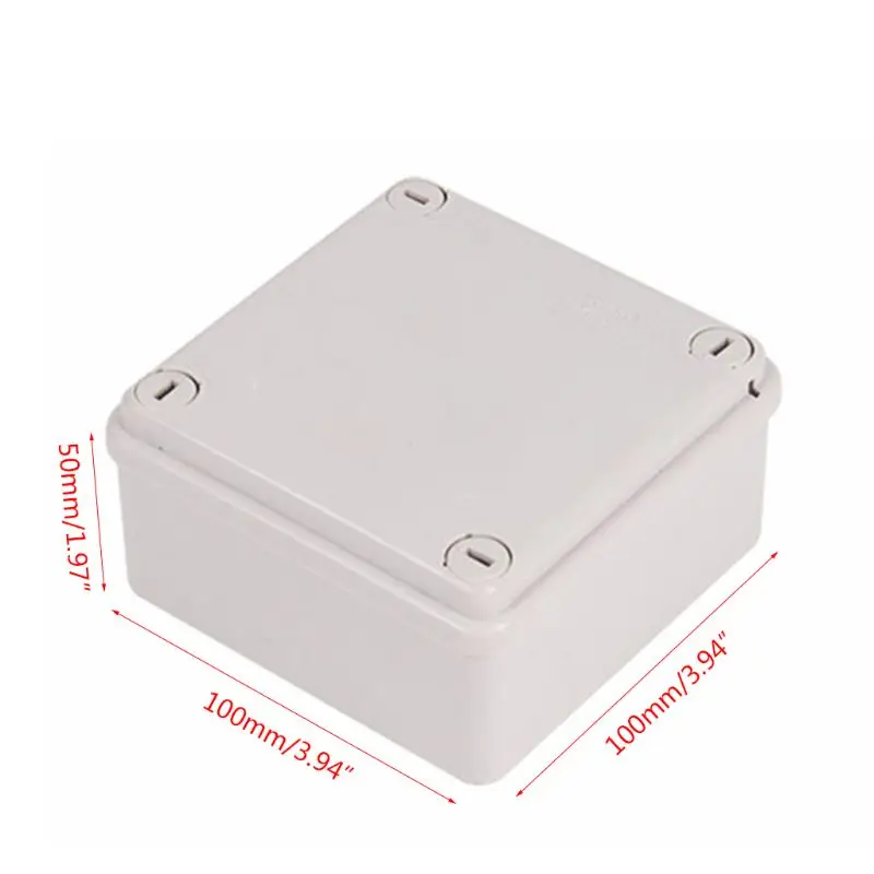 100x100x50mm ABS Enclosure Junction Box Adaptable IP55 Waterproof Weatherproof