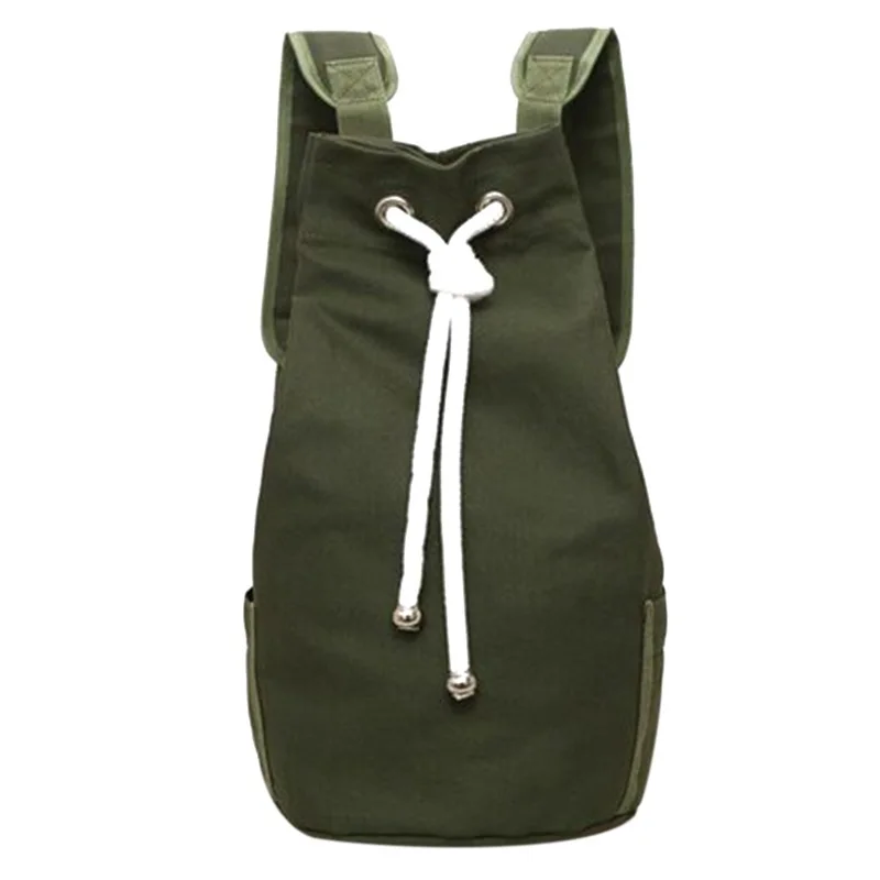 

Casual Men Canvas Large Capacity Barrel Backpack Fashion Simple Travel Rucksack Pack Teenager School Bag(Army Green)