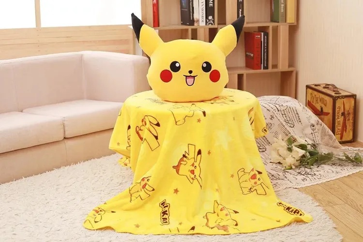 Аниме подушка в форме Пикачу Подушка с одеялом нем разные узоры|cushion blanket|anime
