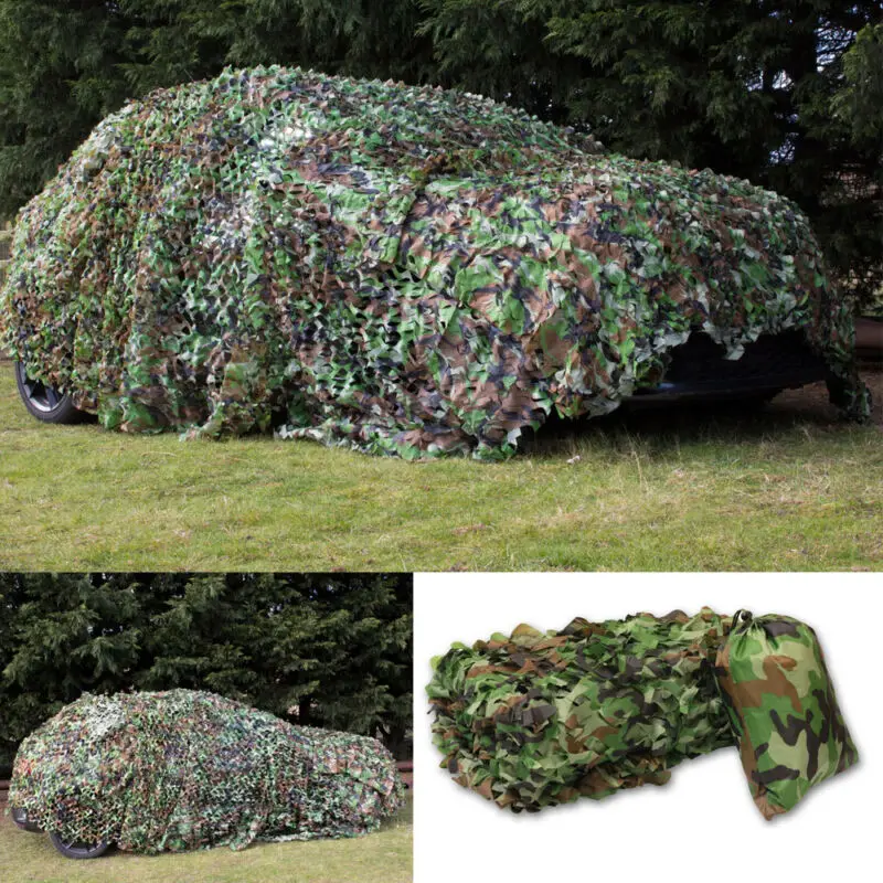 

Outdoor Military Camouflage Net Camo for Hunting Covering Camping Woodlands Leaves Hide Sun Shelter Car-Cover Hunting Tent