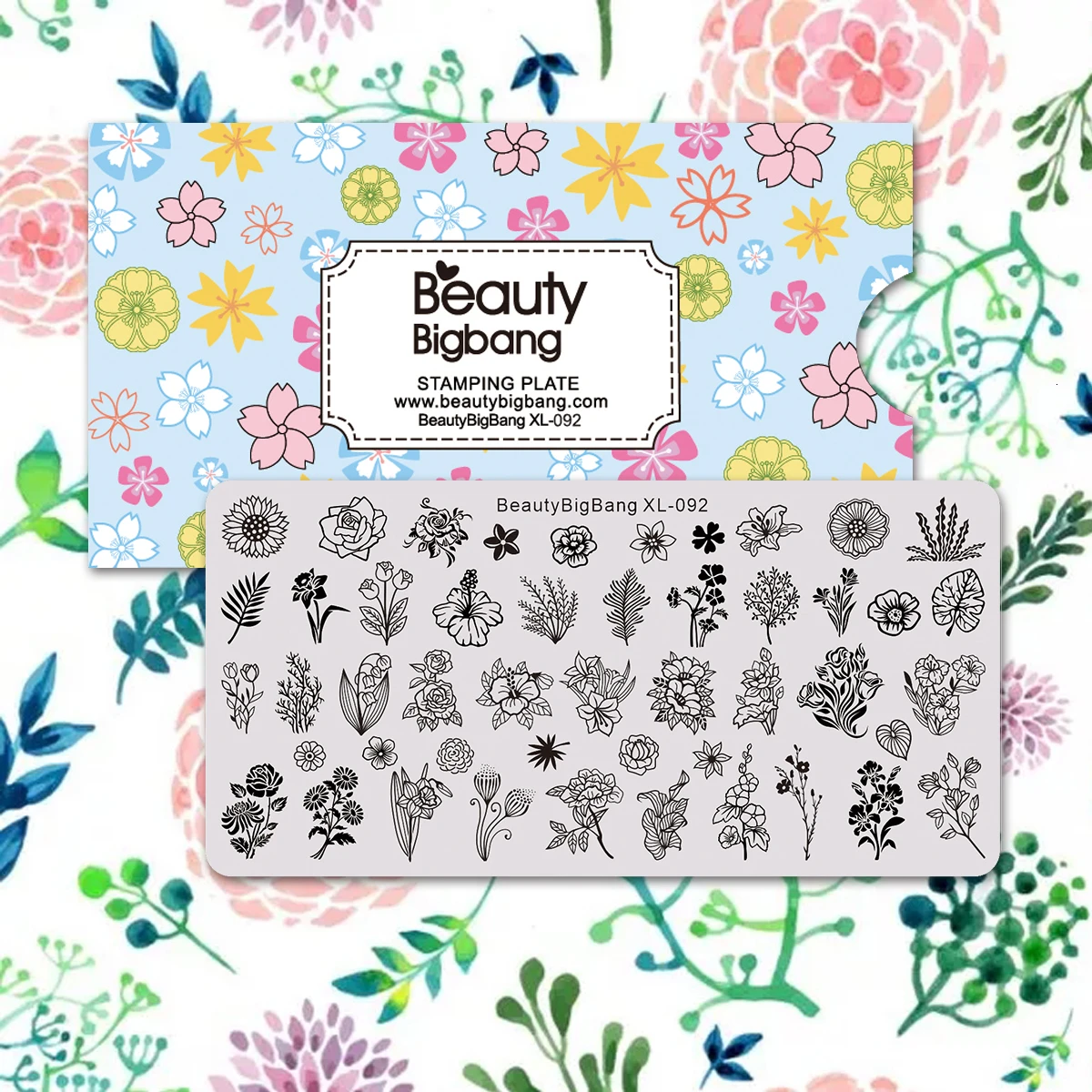 BeautyBigBang штамповки для ногтей пластины цветок тема травяной лист формочка из нержавеющей стали печать рисунок для нейл-арта штамповки шаблон XL-092