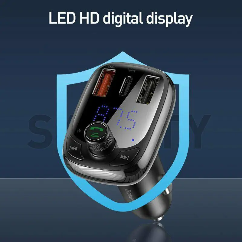 Usb type-C автомобильное зарядное устройство Handsfree беспроводной Bluetooth 5,0 автомобильный комплект fm-передатчик Радио MP3 плеер быстрое зарядное устройство для iphone планшета