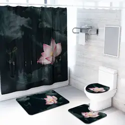 Креативная Цветочная Душевая занавеска, напольный коврик, набор ковриков для ванной, Бытовые аксессуары для ванной комнаты для дома