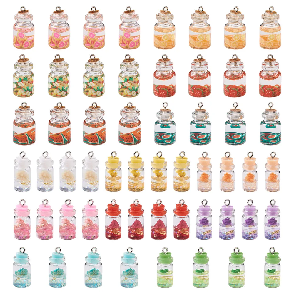 Resin Glass Bottle Charms Imitation Juice Bubble Milk Tea Ice Cream Pendants For Jewelry Making DIY Keychain Earrings Necklace