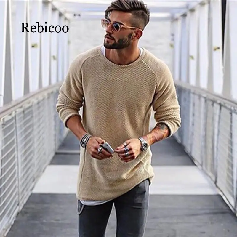 

2019 autumn and winter fashion men's sweater warm thickening slim men's pullover 100% cotton trend knit jacquard sweater pullove