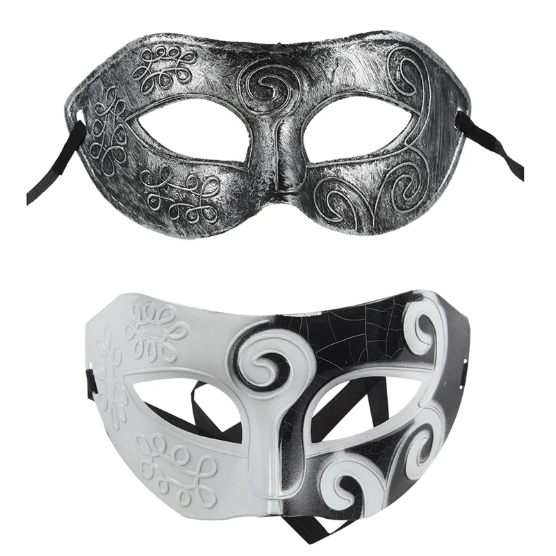 Mens Black White Bauta Masquerade Mask Costume high school prom bachelor party