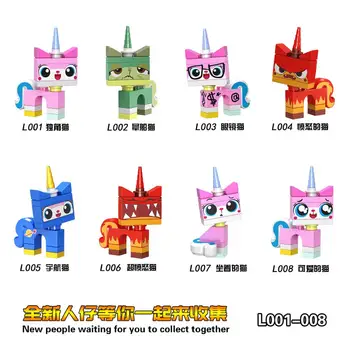 

Cute Unikitty Cat Figure Single sale Queasy Biznis Angry Kitty Astro Kitty Building Blocks Models Bricks Cartoon children Toys