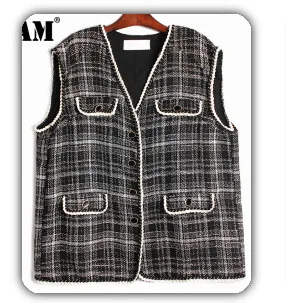 [EAM] High Elastic Waist Black  Buckle Split Joint IrregularHalf-body Skirt Women Fashion Tide New Spring Autumn 2020 1DA108
