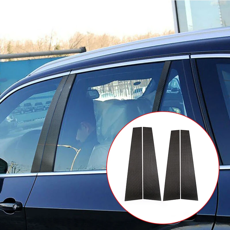 

4 Pcs Carbon Fiber B-pillar Decorative Sticker For BMW Old 3 Series E90 05-12 Black Decorative Stickers