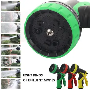 

Washing Gun 9 Pattern Plastic Watering Garden Lawn Hose Nozzle Water Gun Sprayer Home High Pressure Convenient Practical
