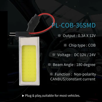 

Practical Lights 12V 24V Dome COB 36SMD LED Interior Truck Panel High quality