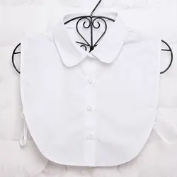 Женская чокер круглая универсальная отстегиваемая блузка воротник рубашка с отворотом Однотонная легкая одежда из хлопка аксессуары с