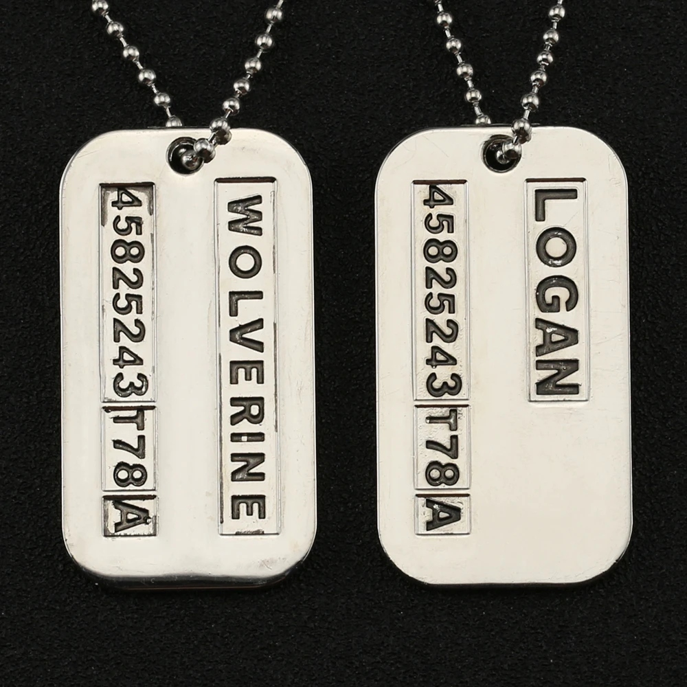 X-men X men ожерелье Logan Hugh Jackman Dog Tag армейский Военный Dogtag кулон винтажное античное серебро фильм ювелирные изделия для мужчин