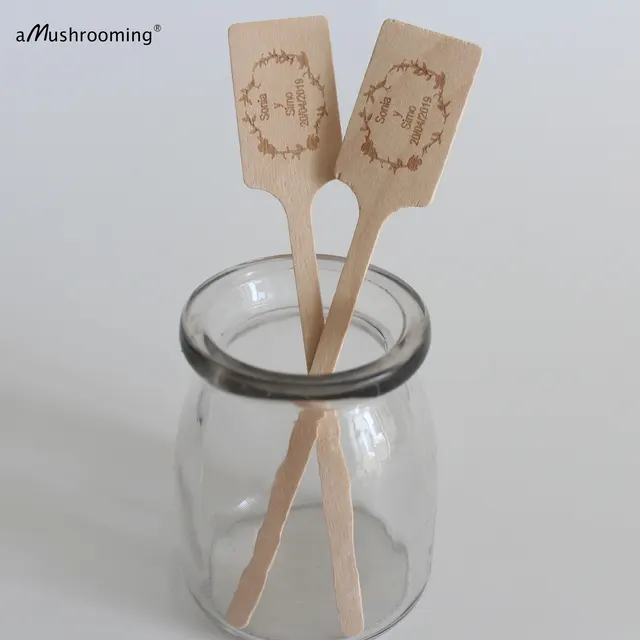 Egyéni Virágjel Fa Monogram Növényi Marker, Hogy Díszítse Az Otthoni Kerti Edényeket És Ültetvényeket Személyre Szabott Szöveges Betűtípus - Image 3