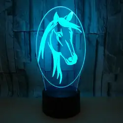 Настольная лампа для спальни ночник 3d креативный конский светодиодный настольный светильник Usb подарок на день рождения лошадиная 3d лампа