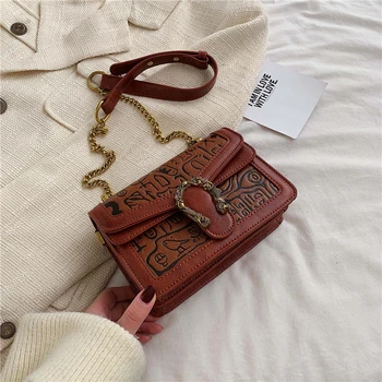 

Louis Crossbody Bags for Women Fashion Archaize Texture Pattern Flap Bag Ladies Lock Chains Shoulder Bags handbag Messenger Bag