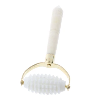 

White Manual Natural Jade Stone Facial Massage Roller Face Massager Beauty Tool for Healthy Youthful Skin