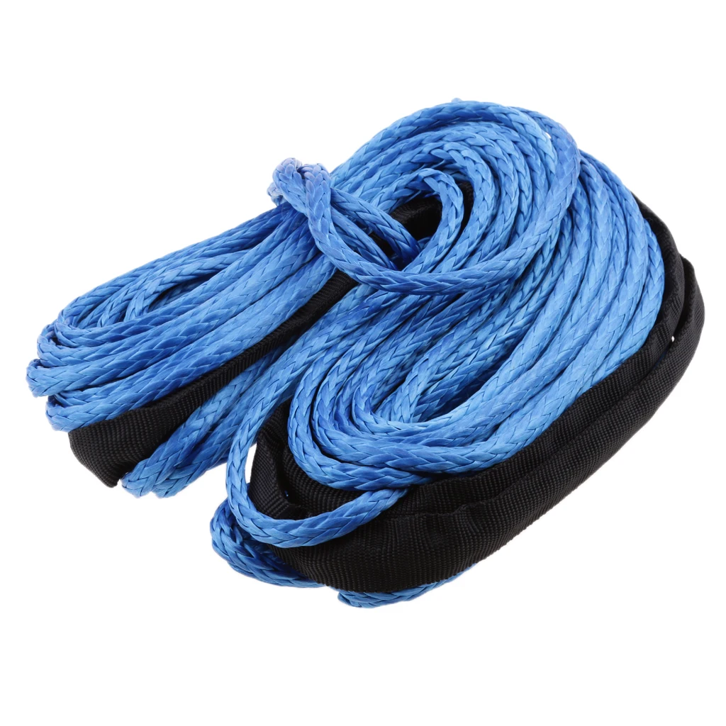 6.35cm(1/4') x15.25m(50') Synthetic Winch Line Cable Rope 4000LB with Sheath