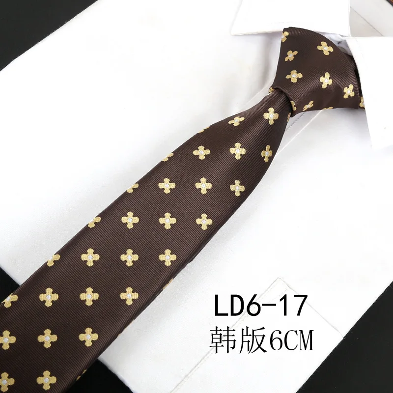 Мужские галстуки 6 см в полоску жаккардовые узкие Аксессуары для галстуков повседневная одежда галстук свадебные официальные деловые вечерние Для худой шеи галстук - Цвет: ZY-LD6-17