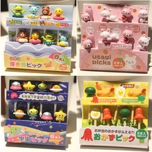 Japan Plastic Animal  Fruit Fork Picks Mini Cartoon Children Snack Cake Dessert Pick Toothpick Bento Lunches Party Decoration