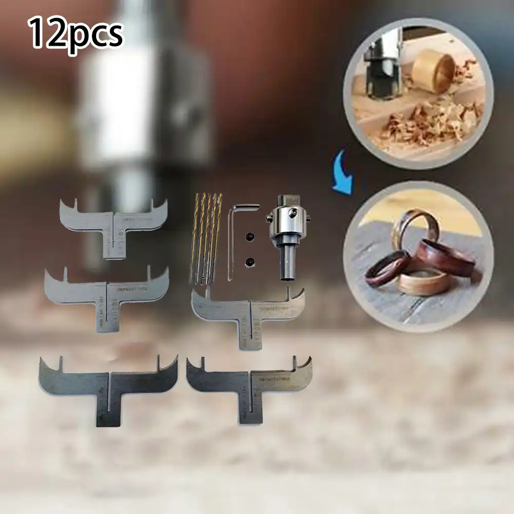 12PCS Multifunction Bracelet Drill Milling Bead Drill Router Bit Woodworking Set