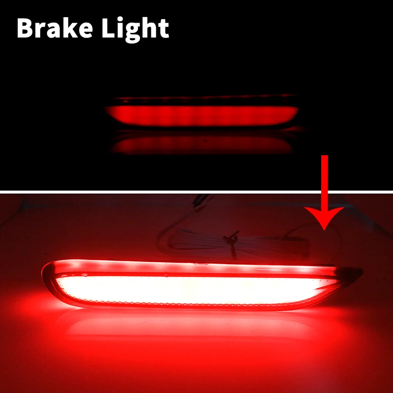 Smoked / Red Lens Red LED Rear Bumper Reflector Brake Tail, Fog Lights w/ Sequential Turn Signal For Infiniti Q50 QX56 Nissan
