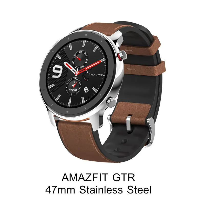 47mm Stainless Steel Глобальная версия Amazfit GTR 47 мм Huami Смарт часы 5ATM водонепроницаемый 24 дня батарея gps управление музыкой Поддержка Android IOS - Цвет: 47mm Stainless Steel