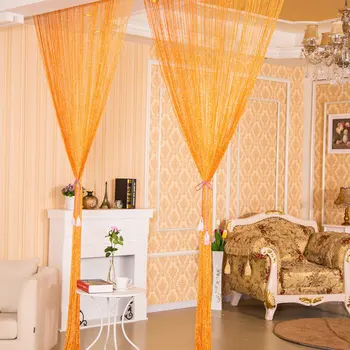 

2*1M Window Door Curtain Shiny Tassel Line String Panel Living Room Home Decoration Curtain Divider Valance MU8669
