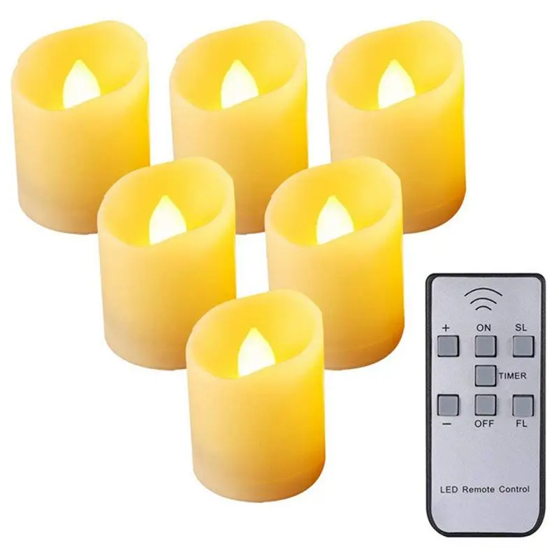 

Flameless Candles,Remote Control LED Flickering Candles Battery Operated Dancing Flame Tealight with Timer Function, 3 Modes & B