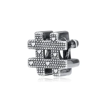 CKK Hashtag символ талисманы 925 Fit Pandora Браслеты стерлингового серебра Шарм бусины для бусина для изготовления украшений