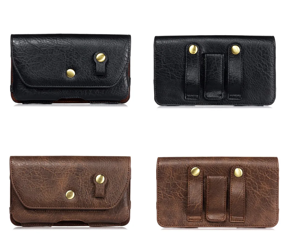 Leather Belt Clip Phone Case for Men - Waist Bag and Holster Pouch