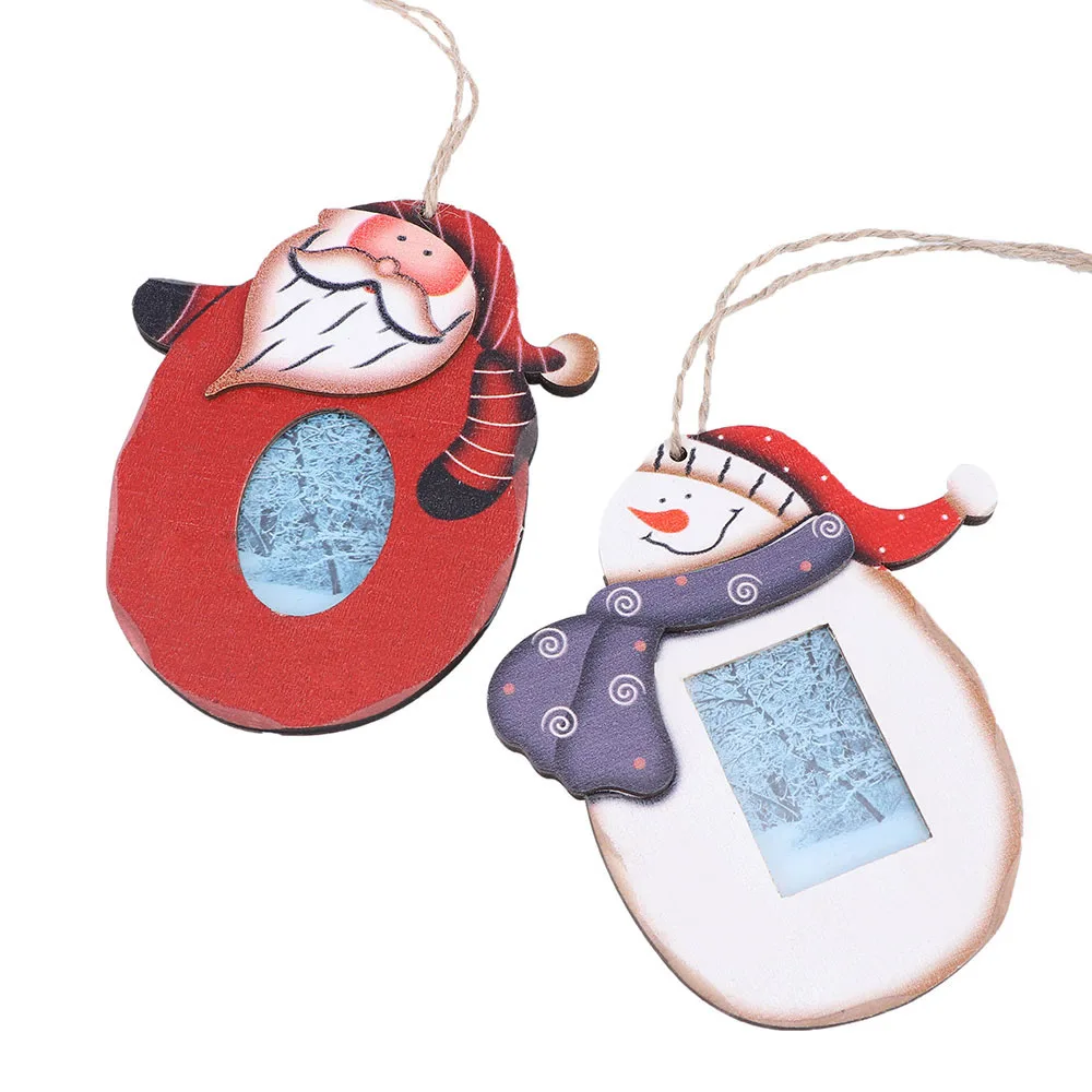 

Christmas Santa Claus Snowman Photo Frame Picture Holder Frame Xmas Tree Ornaments Gift Home Decoration