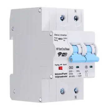 

MoesHouse 2P 63A WiFi Smart Circuit Breaker Switch Smart Automation Overload Short Circuit Voice Control with Alexa Google Home