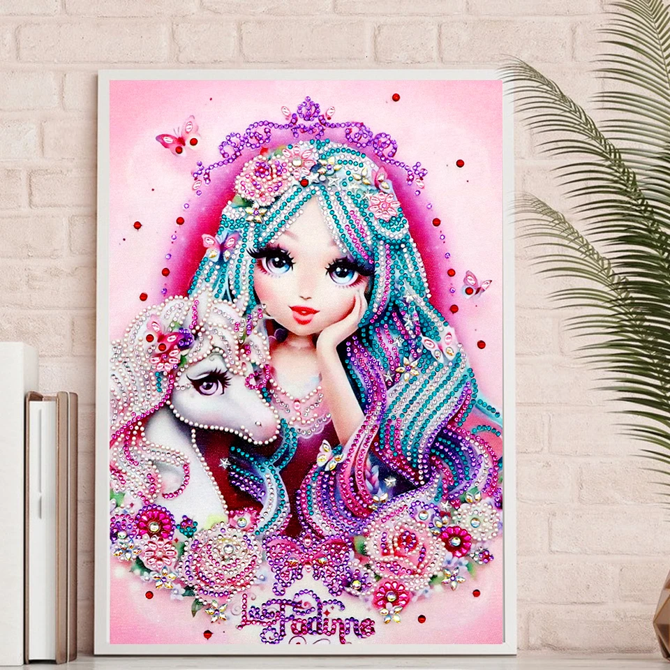 AZQSD 5D DIY Алмазная картина мультфильм специальная форма дрель вышивка девушка