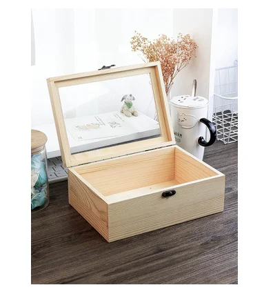 ZAKKA style wooden box glass / color desktop storage office rangement maquillage | Дом и сад