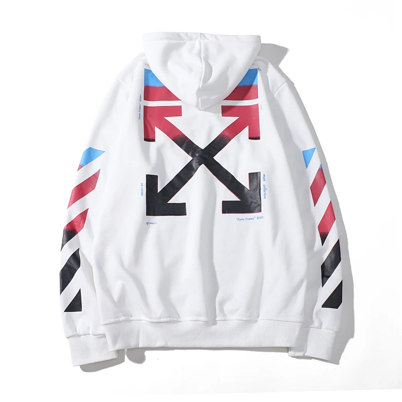 Градиентная стрелка 19ss Off-White OW мужские/женские модели для влюбленных осенне-зимняя повседневная хлопковая толстовка худи свободный жакет с капюшоном