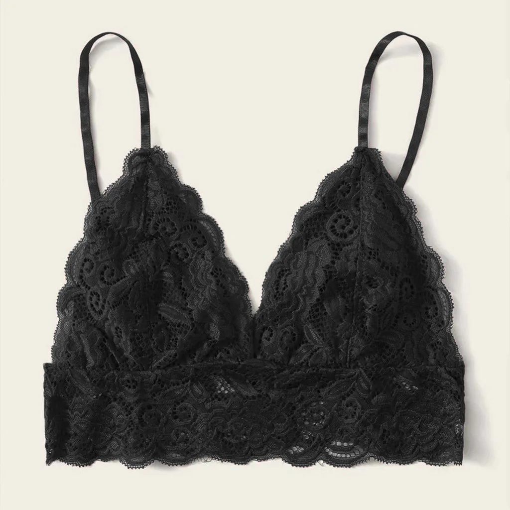 Women Plus Size Underwear Vest Crop Wireless Bra Lingerie Sexy V-Neck Sleepwear Lace Underwear Sexy Lingerie For Women Intimates