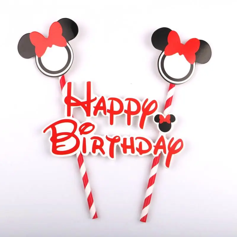 Дисней мультфильм Минни Маус вечеринка в честь Дня рождения декоративная крышка скатерть тарелка детские праздничные принадлежности одноразовая посуда набор - Цвет: Topper red 1pc