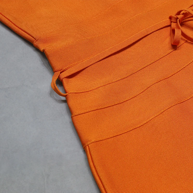 فستان بدون ظهر باللون الأزرق والبرتقالي بتصميم ضيق للسيدات