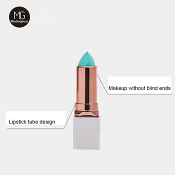 

Miss Gorgeous 1pc Makeup Sponge Lipstick Shape Cosmetic Puff Beauty Belleza Foundation Concealer Make Up Sponge Tool Green Color