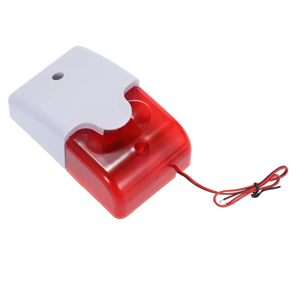 Mini Wired Strobe Siren Sound Alarm Strobe Flashing Red Light Sound Siren for Home Security Protect Alarm System 110dB