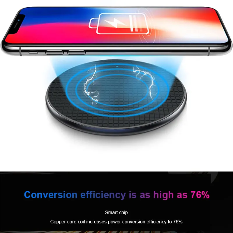 AOXIN 10 W Qi Быстрое беспроводное зарядное устройство для iPhone Xs Max 8 samsung S9 S10 Plus Note 10 Беспроводное зарядное устройство для телефона зарядное устройство 9V 5V 2A