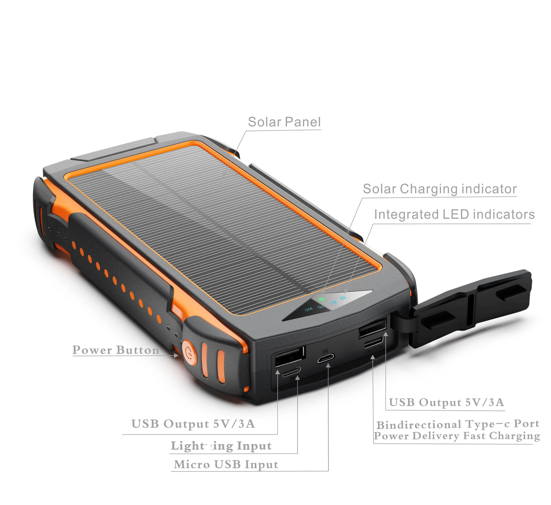 Solar Power Bank Waterproof 100000mAh Solar Charger USB Ports External Charger Powerbank for Xiaomi 5S Smartphone with LED Light best portable phone charger