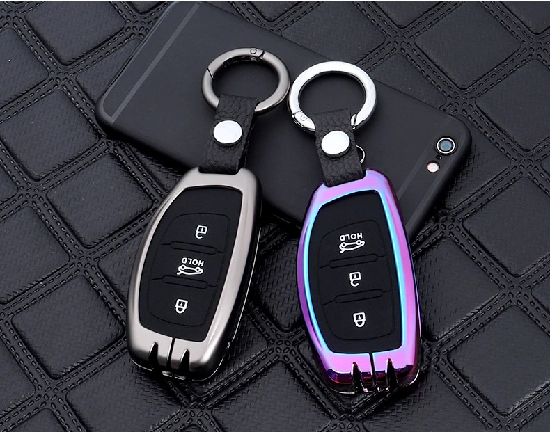 Silica gel Zinc alloy Car Key Case Cover For Hyundai IX25 IX35 I20 I30 I40 hb20 Santa Fe Palisade Creta Solaris Azera Grandeur
