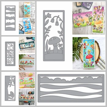 

Cutting Dies Ocean Irregular Wave Clouds Flowers Mushroom Gallery Frame Film Border DIY Craft Cards 2020 NEW 219.9*92.9mm