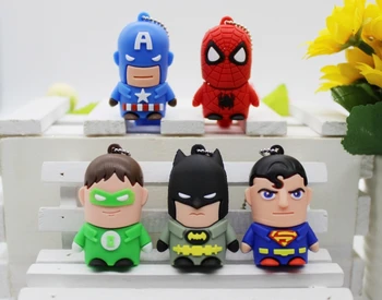 

Spiderman/Captain America/Superman/Batman/Green Lantern USB Flash Drive8g/32g Fashion custom flash drive silica gel cartoon gift